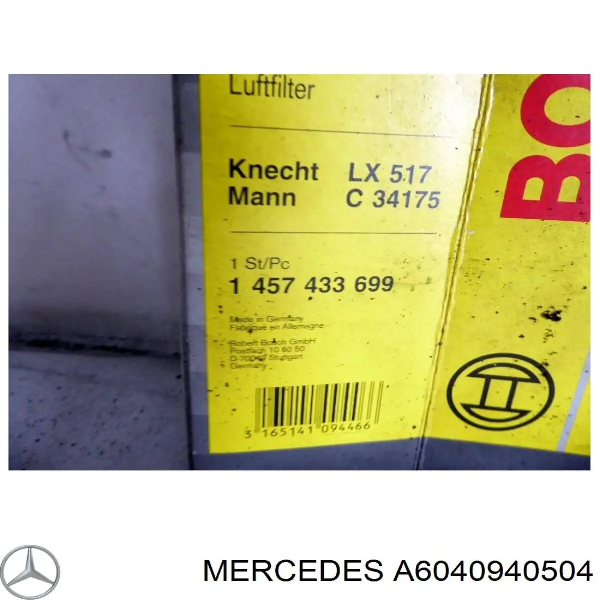 Comprar A6040940504 Mercedes Filtro de aire
