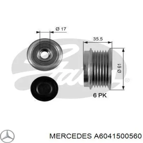 A6041500560 Mercedes polea alternador