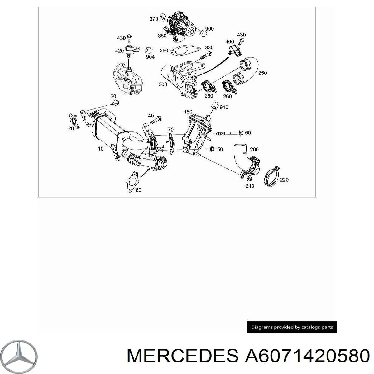 A6071420580 Mercedes junta egr para sistema de recirculacion de gas
