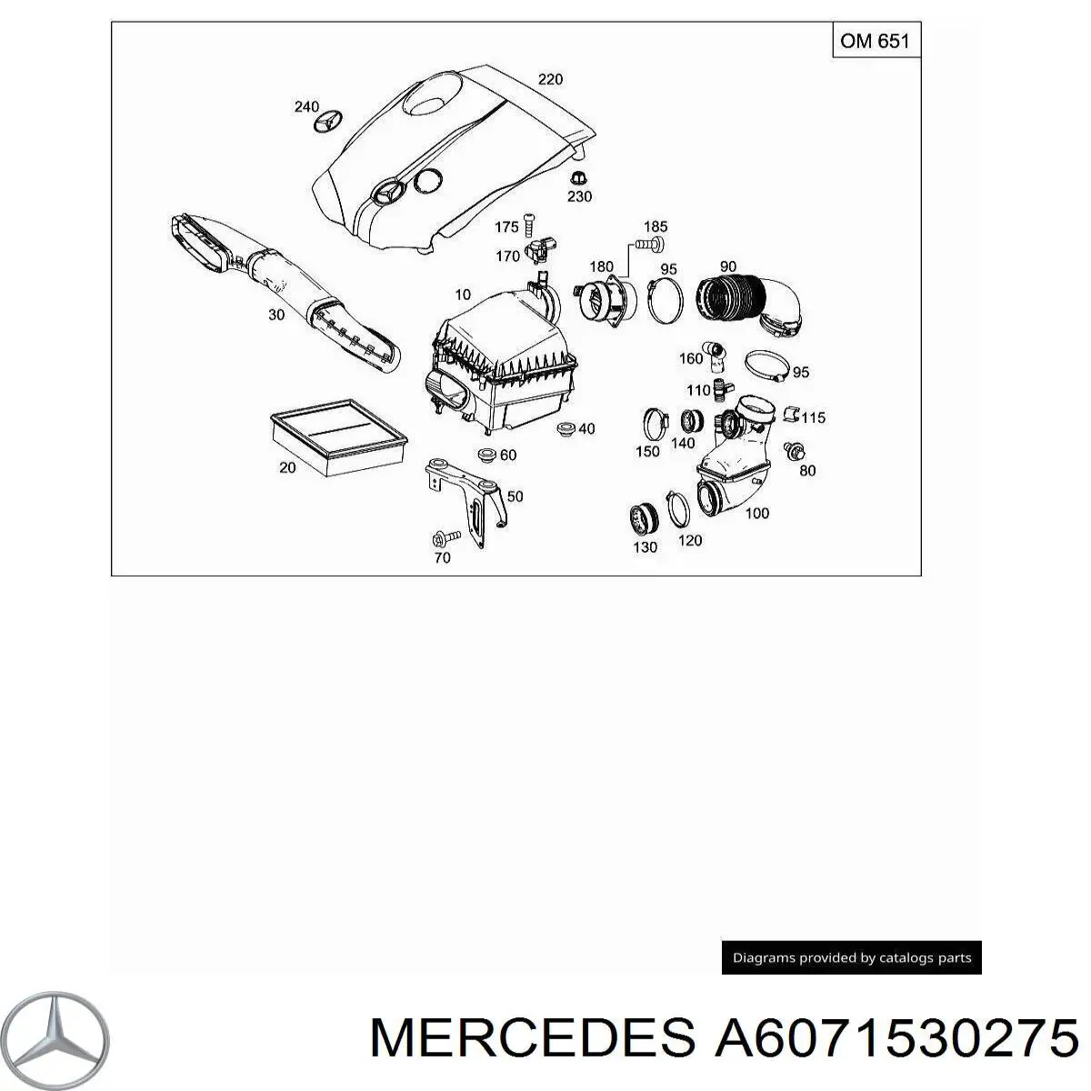 Cubierta decorativa del motor Mercedes A6071530275 precio, desde 79,22 EUR
