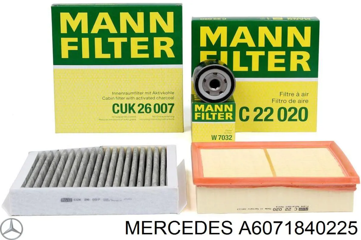 A6071840225 Mercedes Filtro aceite