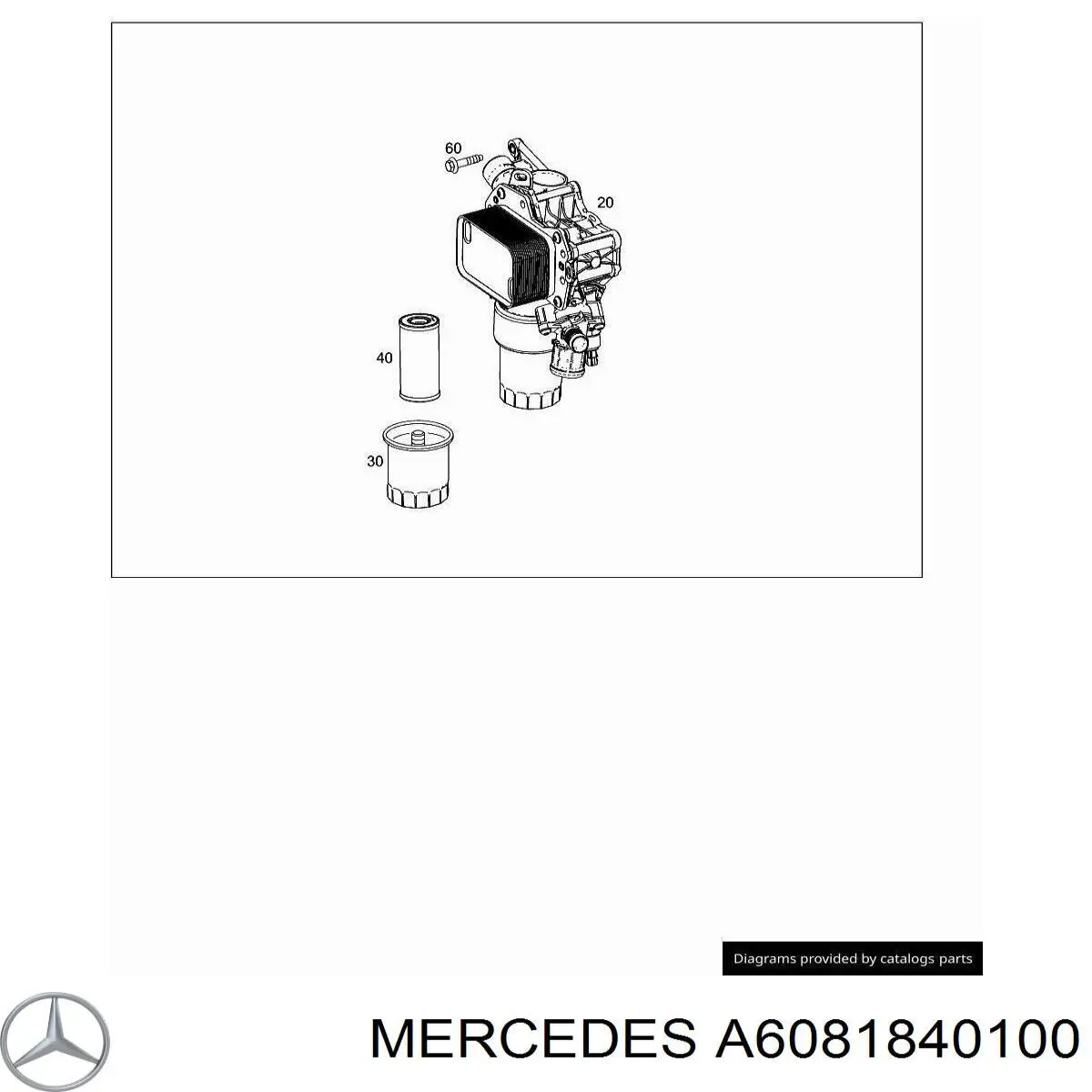 A6081840100 Mercedes filtro de aceite