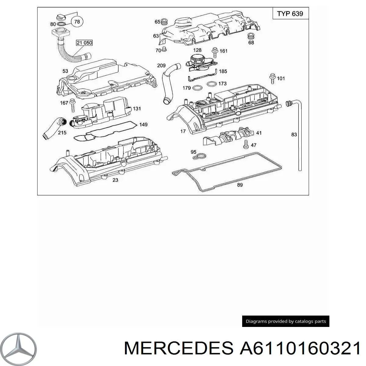 Junta interior de tapa de balancines Mercedes A6110160321 precio, desde 2,39 EUR