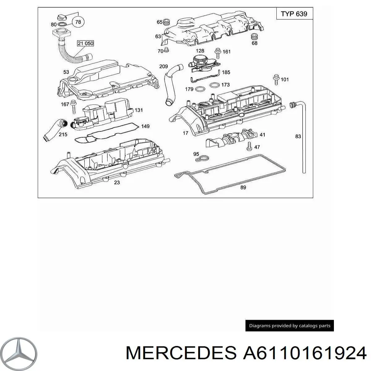 Cubierta decorativa del motor Mercedes A6110161924 precio, desde 34,34 EUR