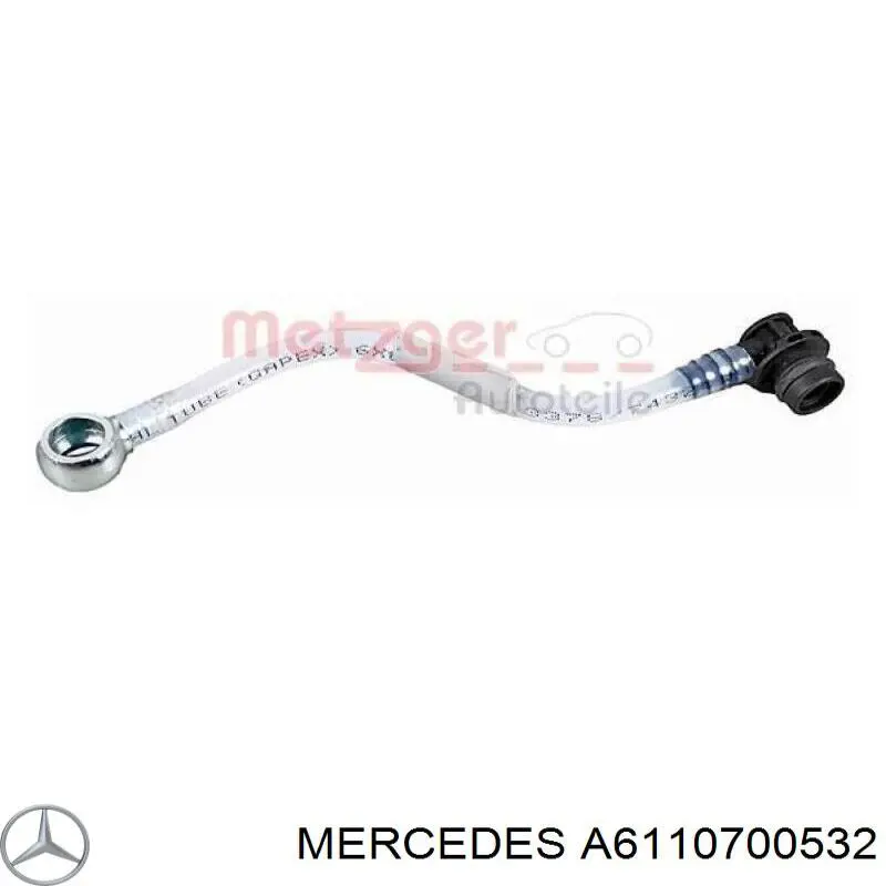 611 070 05 32 Mercedes tubo de combustible del intercambiador de calor al filtro