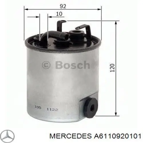 Filtro combustible Mercedes A6110920101 precio, desde 14,18 EUR
