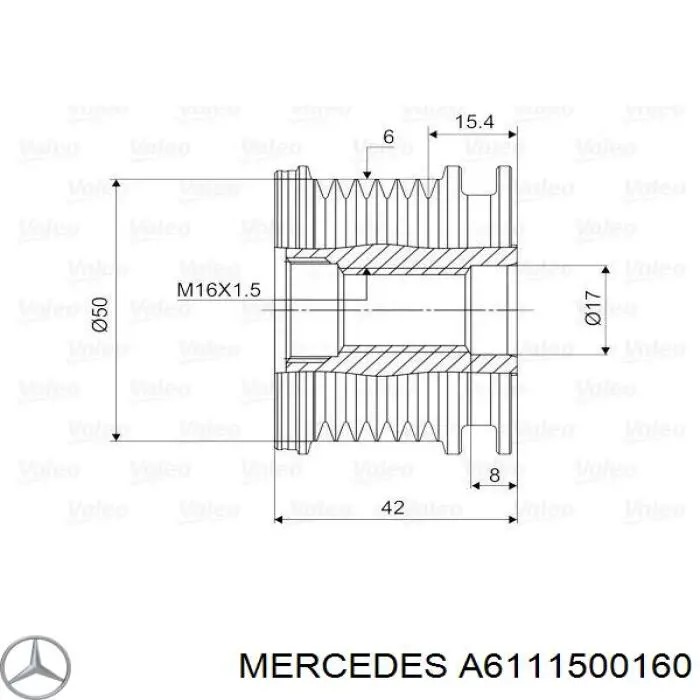 Polea rueda libre Mercedes A6111500160 precio, desde 36,02 EUR