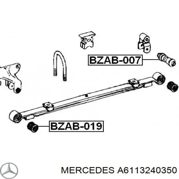 A6113240350 Mercedes silentblock para gemela de ballesta