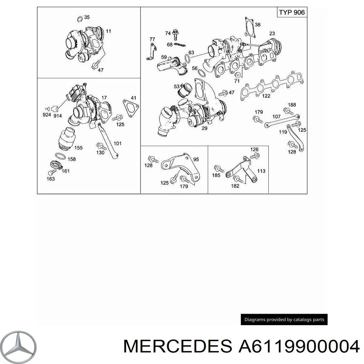 A6119900004 Mercedes perno de fijación, brazo oscilante delantera, inferior