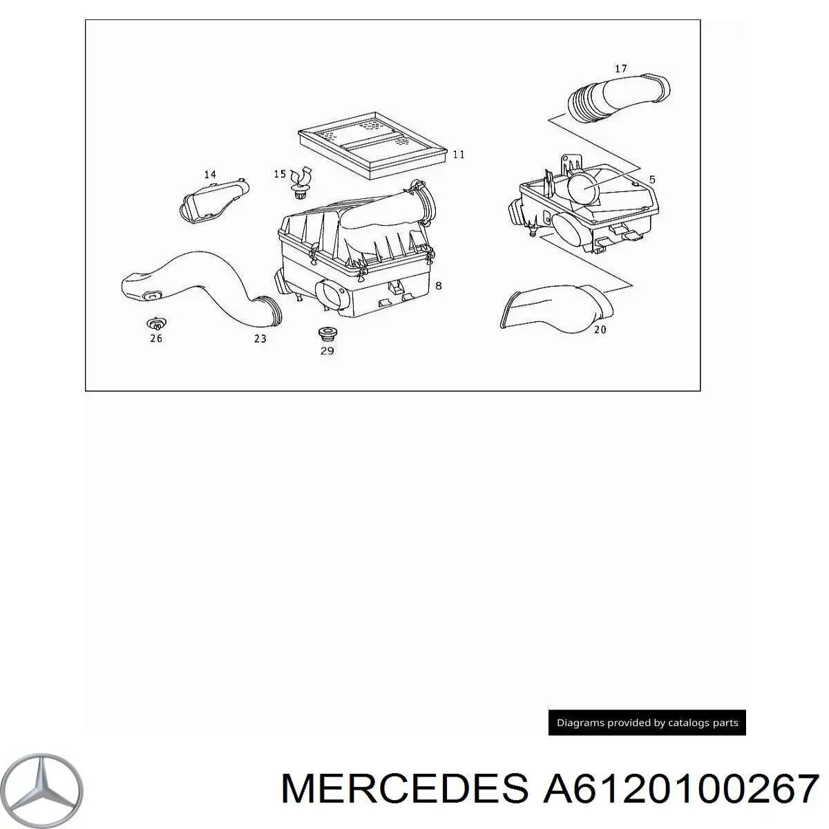 A6120100267 Mercedes cubierta de motor decorativa