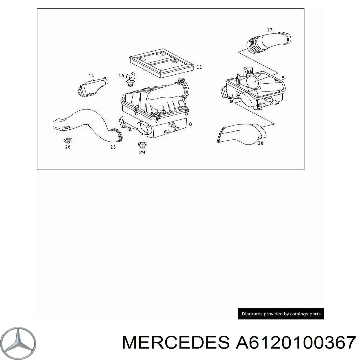 A6120100367 Mercedes cubierta de motor decorativa