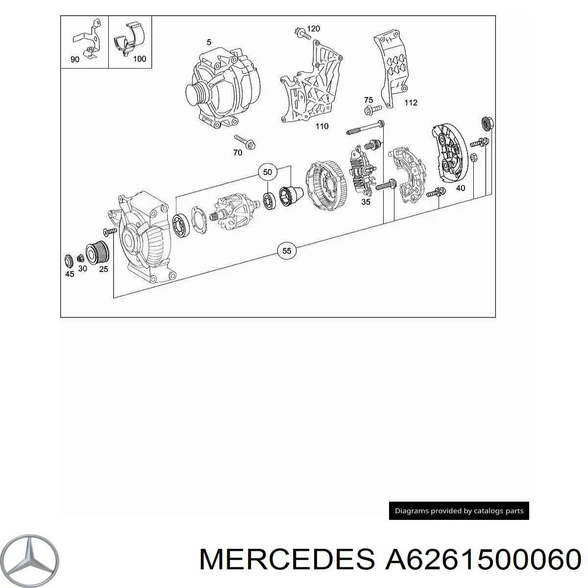 Polea de alternador para Mercedes GLC (X253)