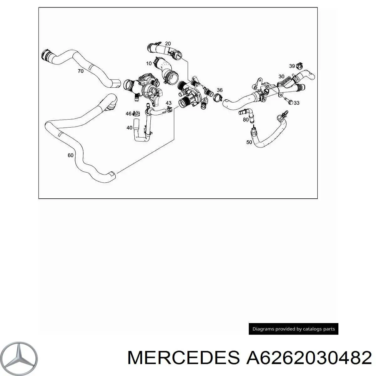 A6262030482 Mercedes Manguera inferior del radiador