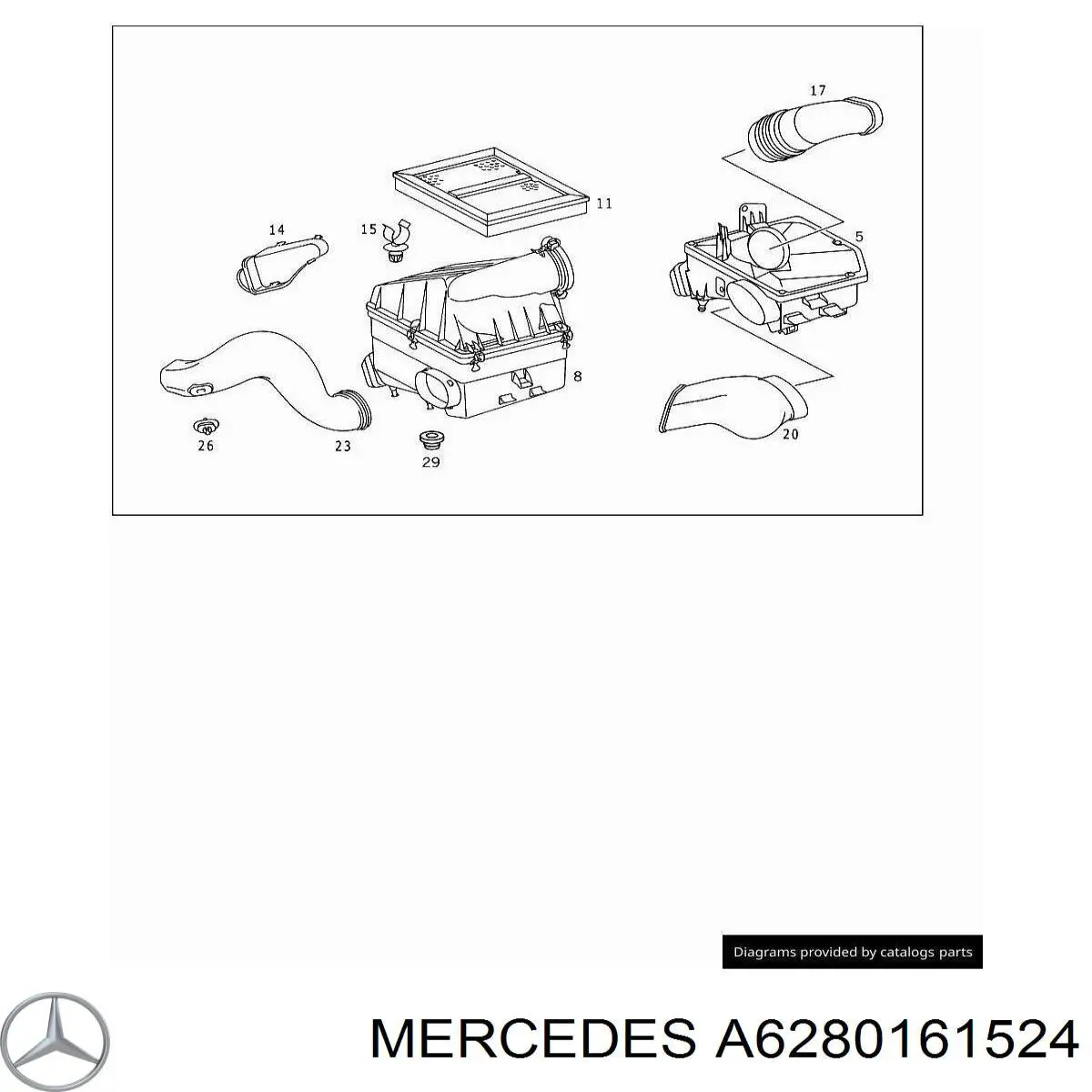 6280161524 Mercedes cubierta de motor decorativa