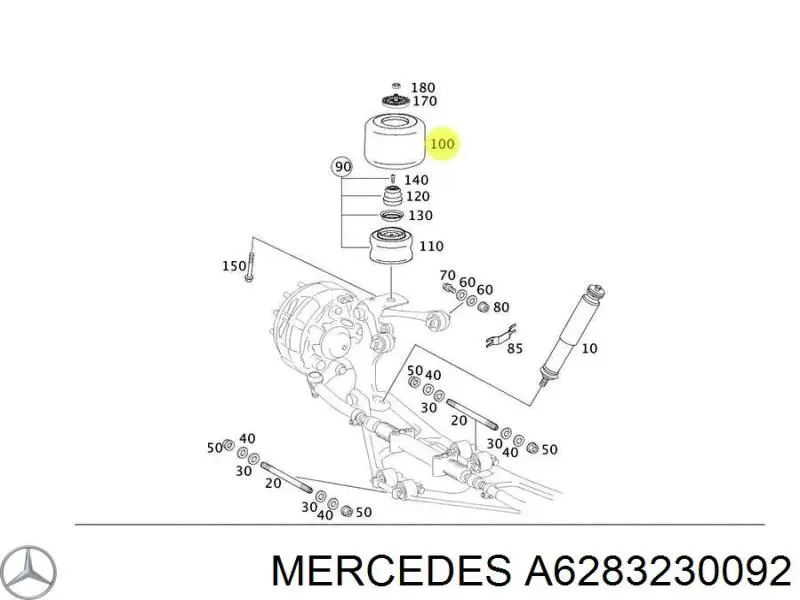 Bolsa de aire del eje delantero Mercedes A6283230092 precio, desde 58,08 EUR