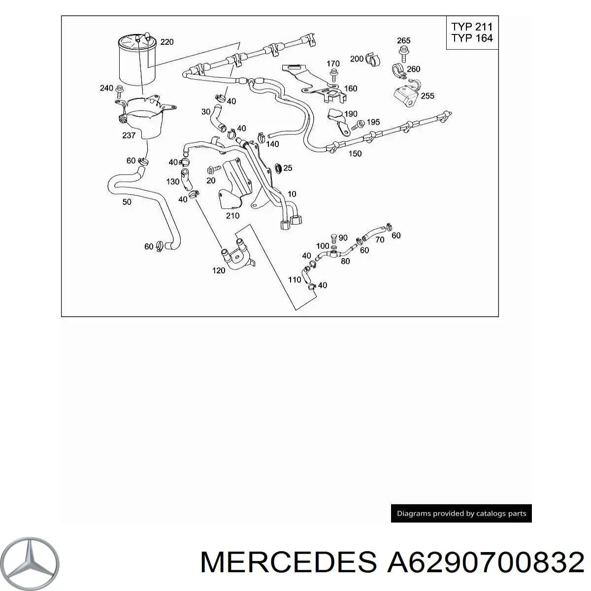 A6290700832 Mercedes Tubo flexible, combustible de fuga 