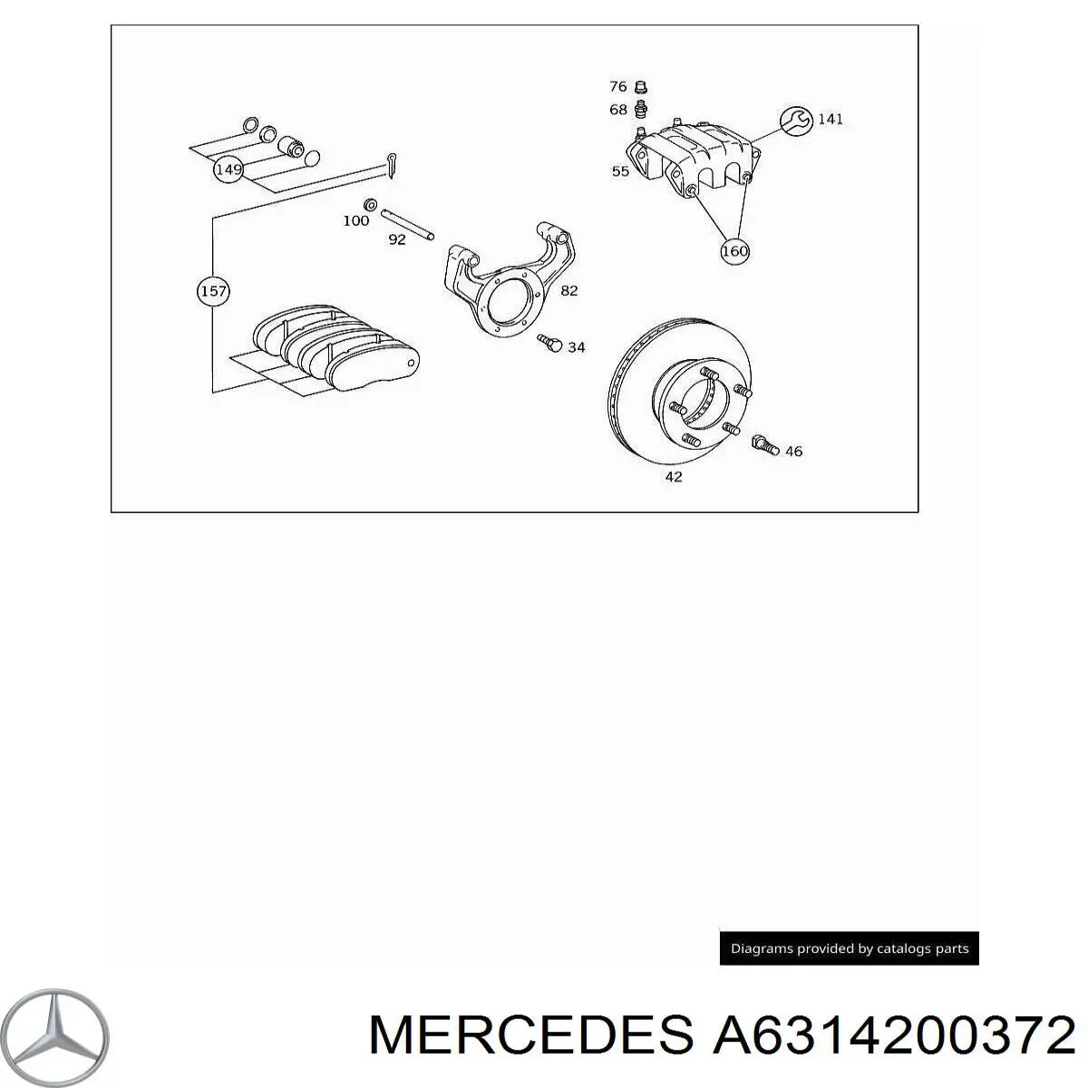 A6314200372 Mercedes disco de freno delantero