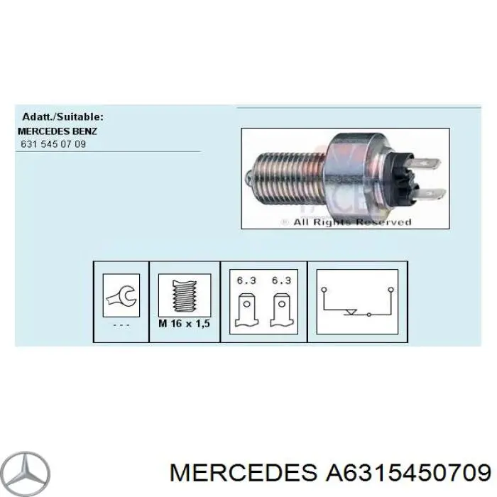 A6315450709 Mercedes interruptor luz de freno