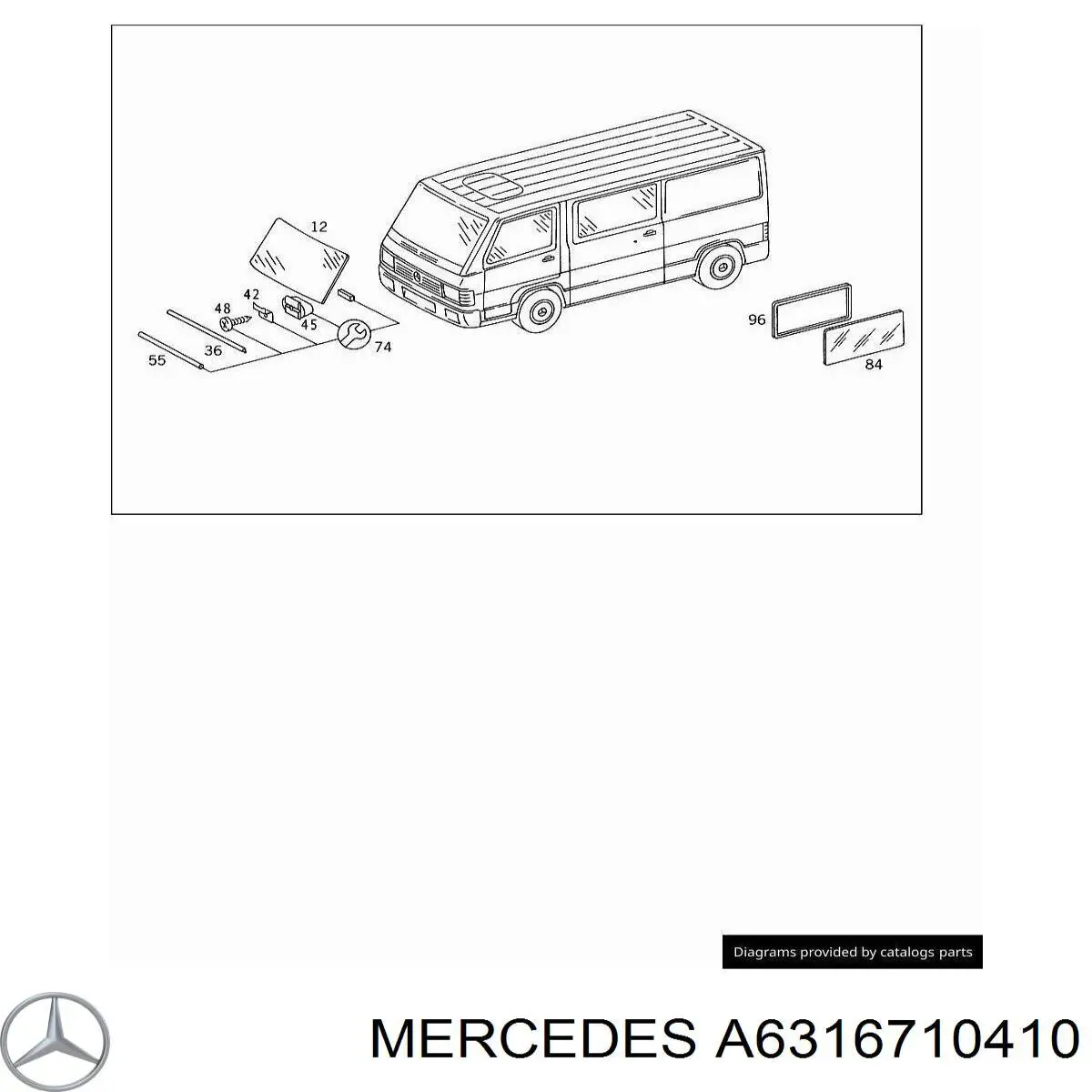 A6316710410 Mercedes parabrisas