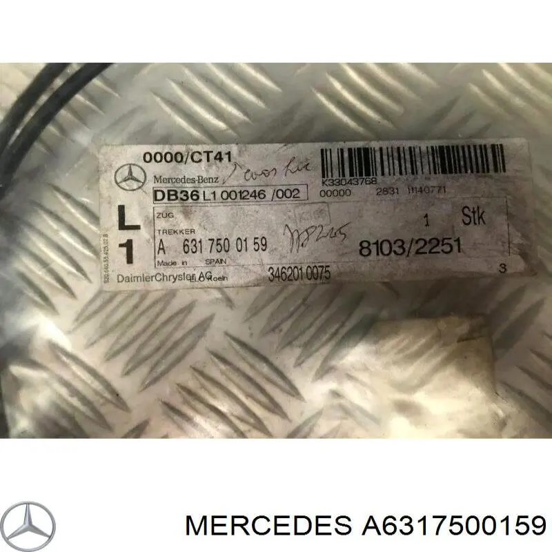 Cable de apertura de capó del motor Mercedes A6317500159 precio, desde 72,42 EUR