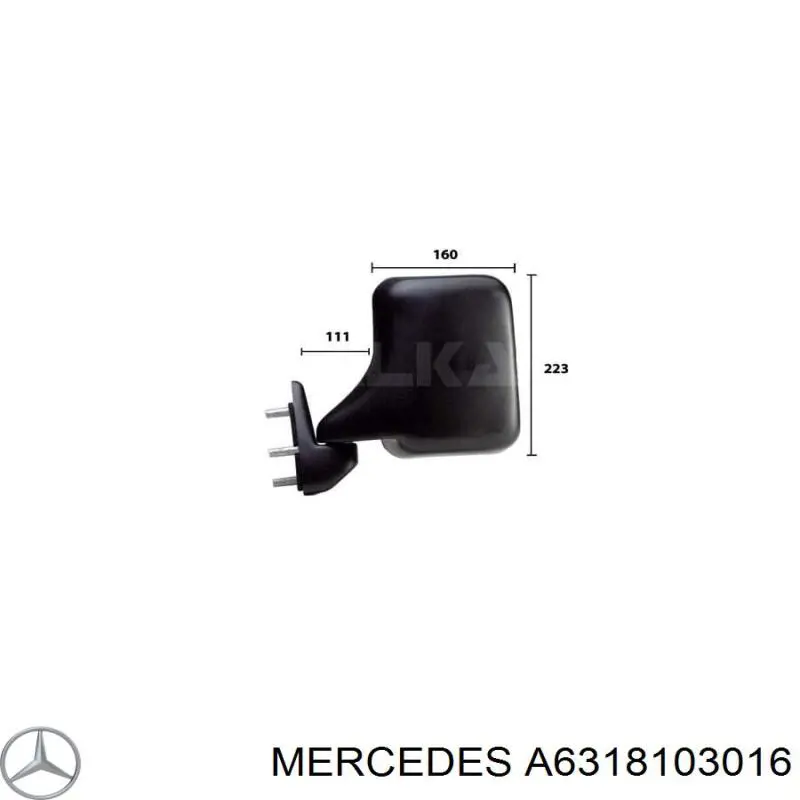A6318103016 Mercedes Espejo retrovisor izquierdo