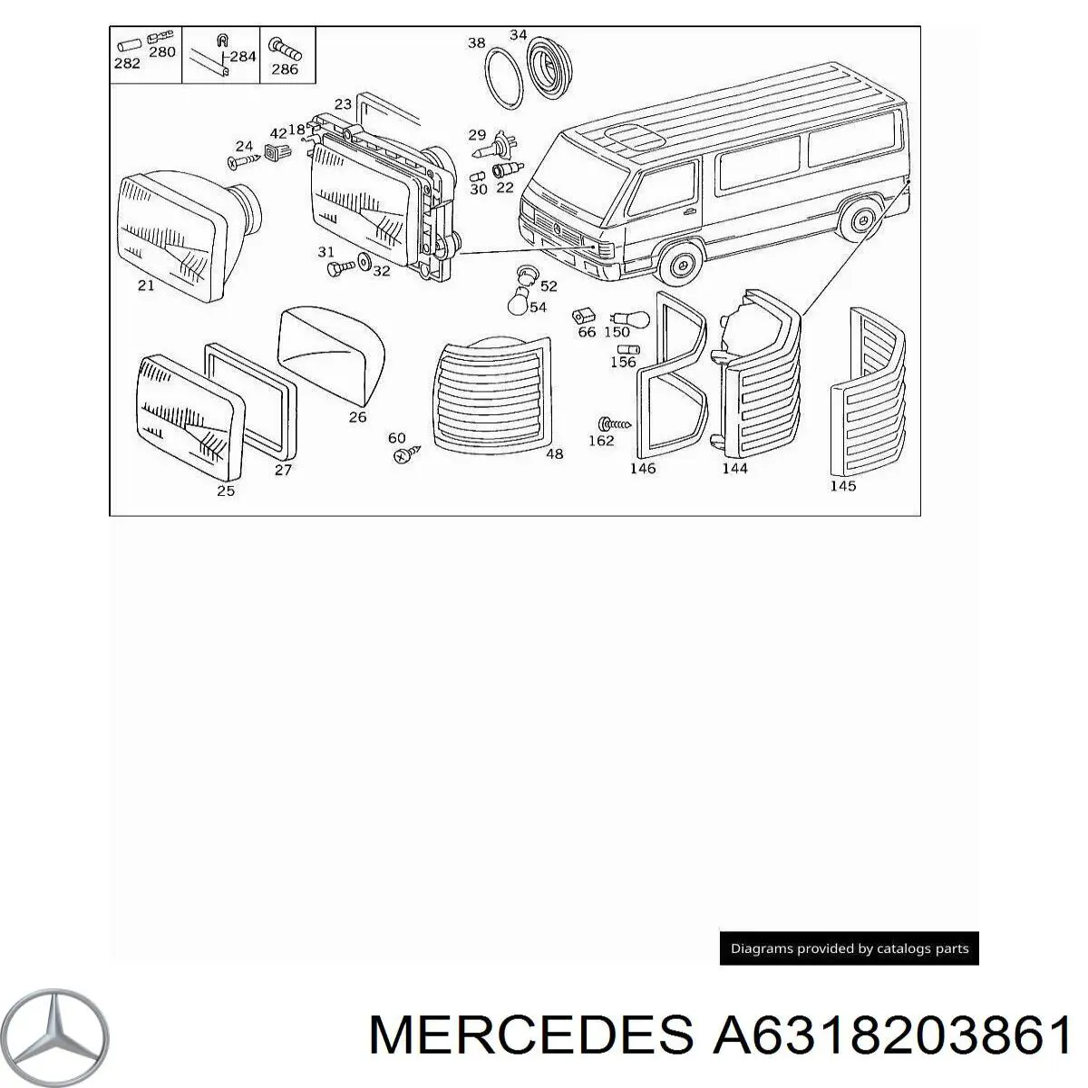 Faro izquierdo para Mercedes 100 (631)