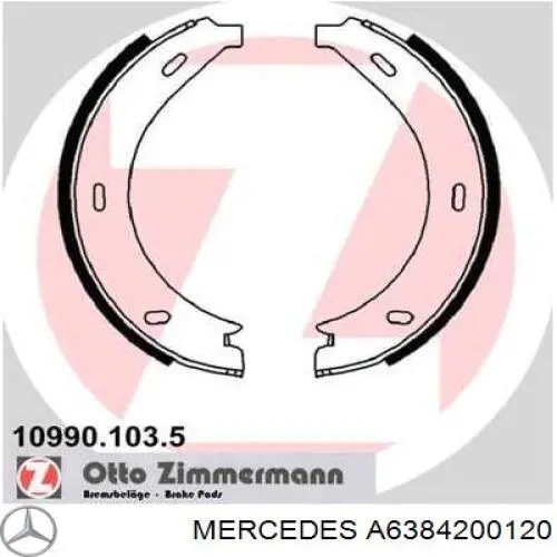 Comprar A6384200120 Mercedes Juego de zapatas de frenos, freno de estacionamiento