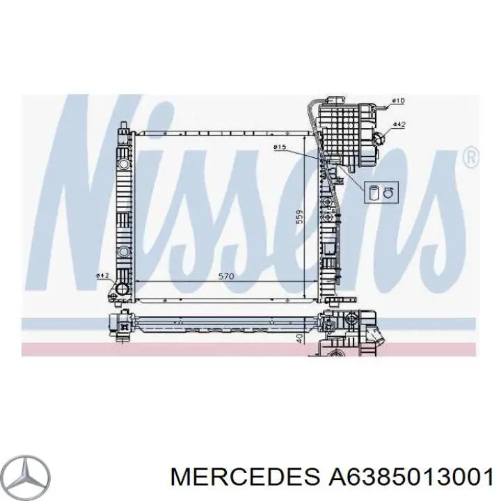 A6385013001 Mercedes radiador