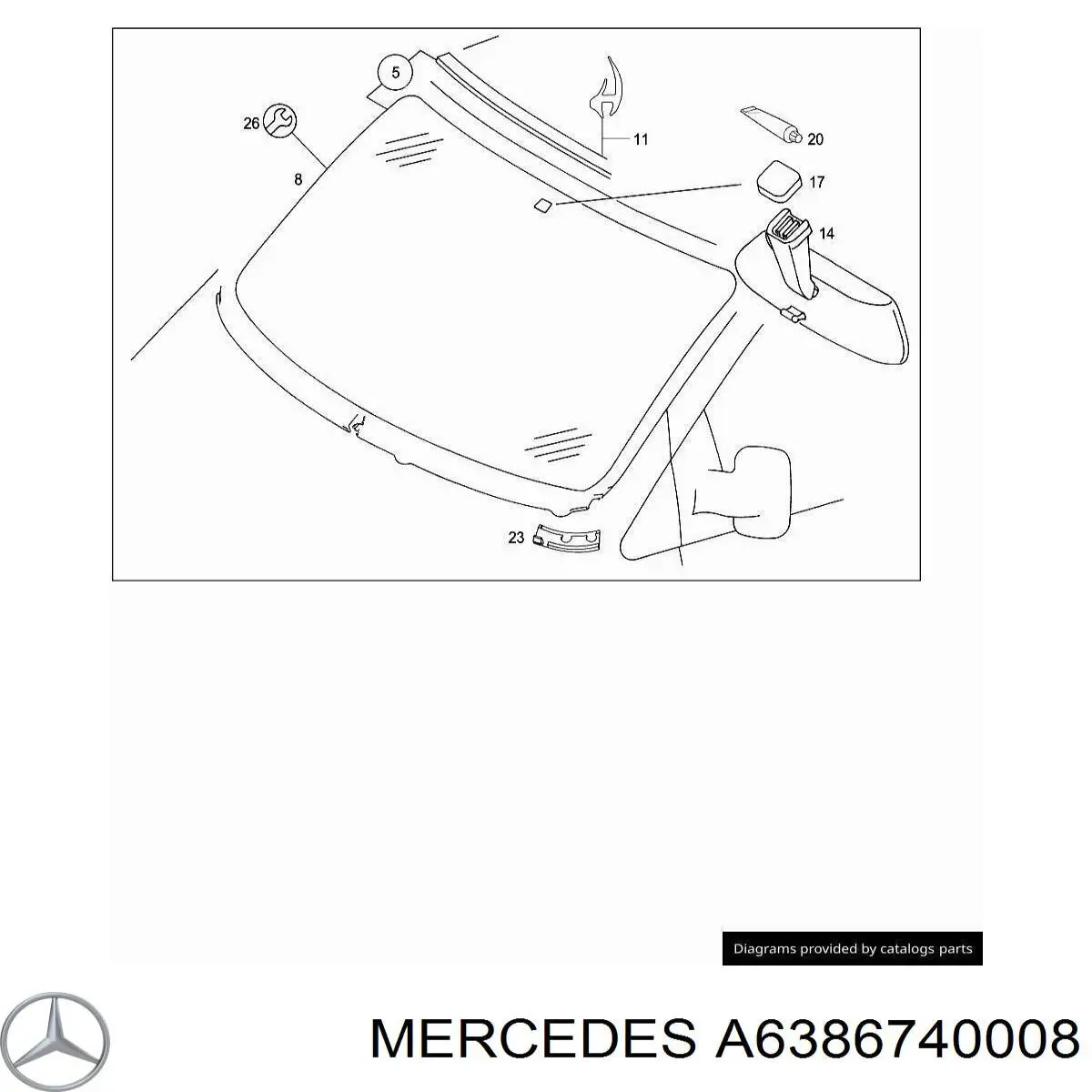 Ventanilla costado superior izquierda (lado maletero) para Mercedes Vito (638)