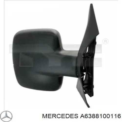 A6388100116 Mercedes espejo retrovisor derecho