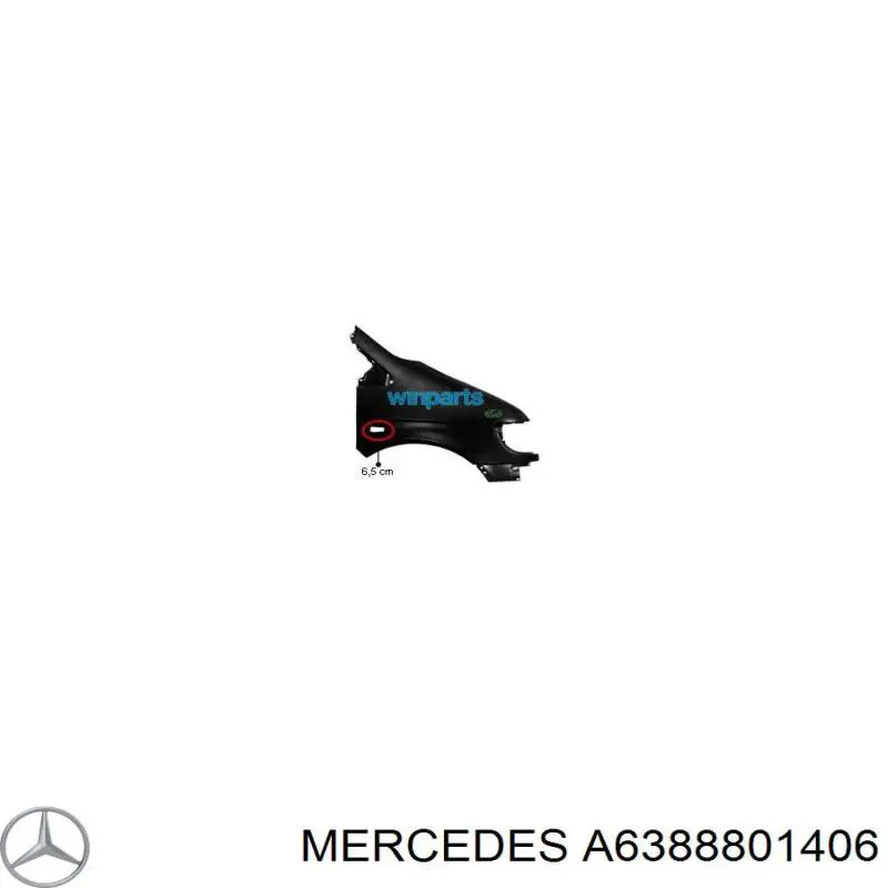 A6388801406 Mercedes guardabarros delantero izquierdo