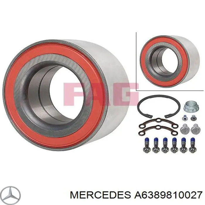 A6389810027 Mercedes cojinete de rueda delantero/trasero