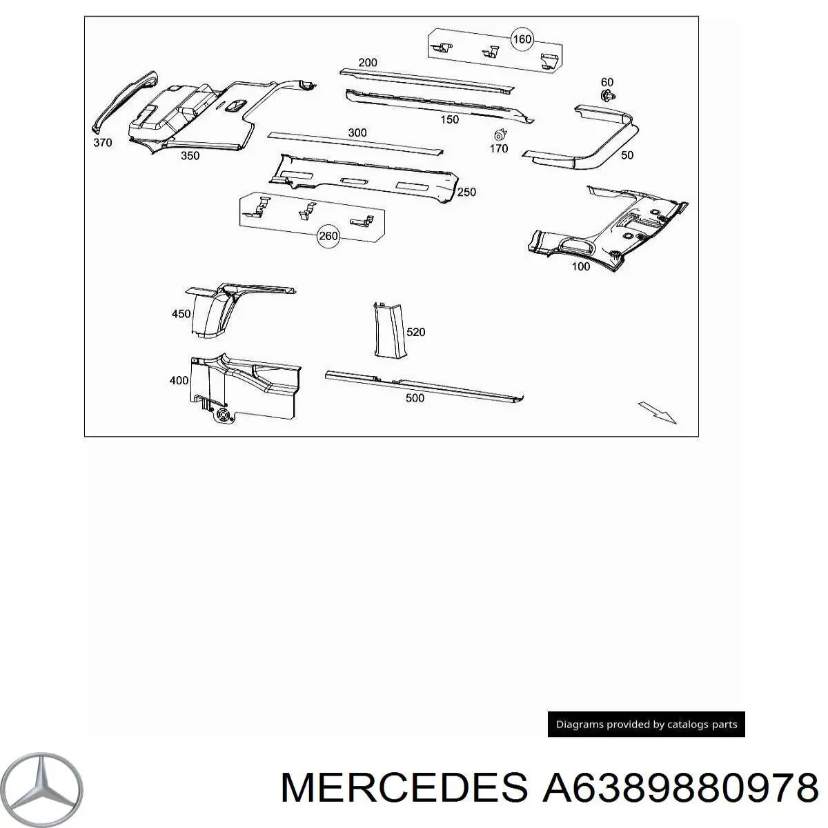 Pistón de fijación del revestimiento de la puerta para Mercedes Sprinter (906)
