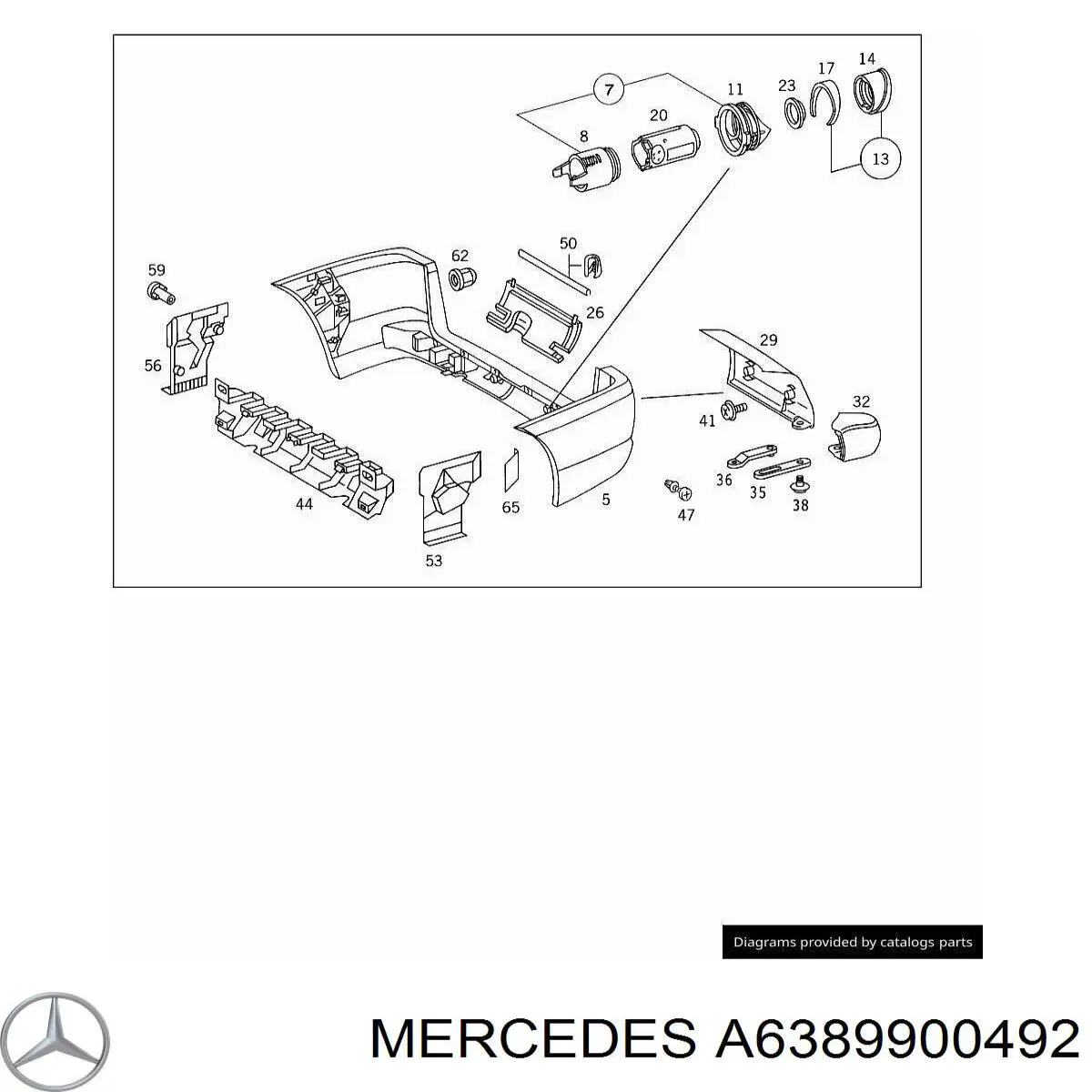 Comprar A6389900492 Mercedes Clip de fijación del guardabarros delantero