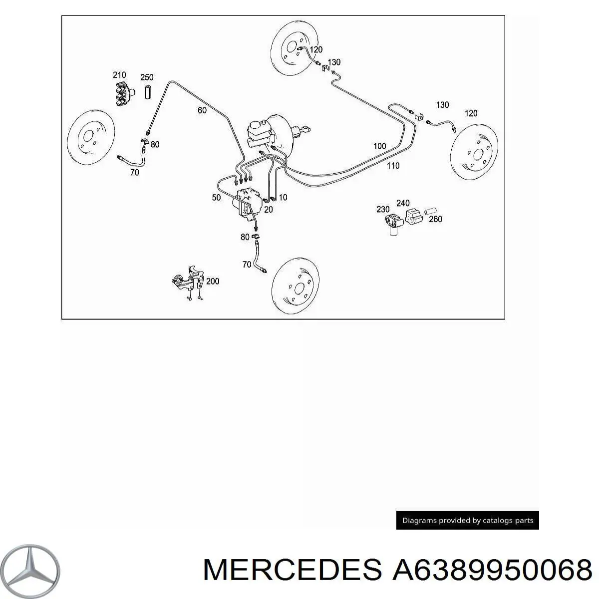 Abrazadera de tubo de freno Mercedes A6389950068 precio, desde 7,32 EUR