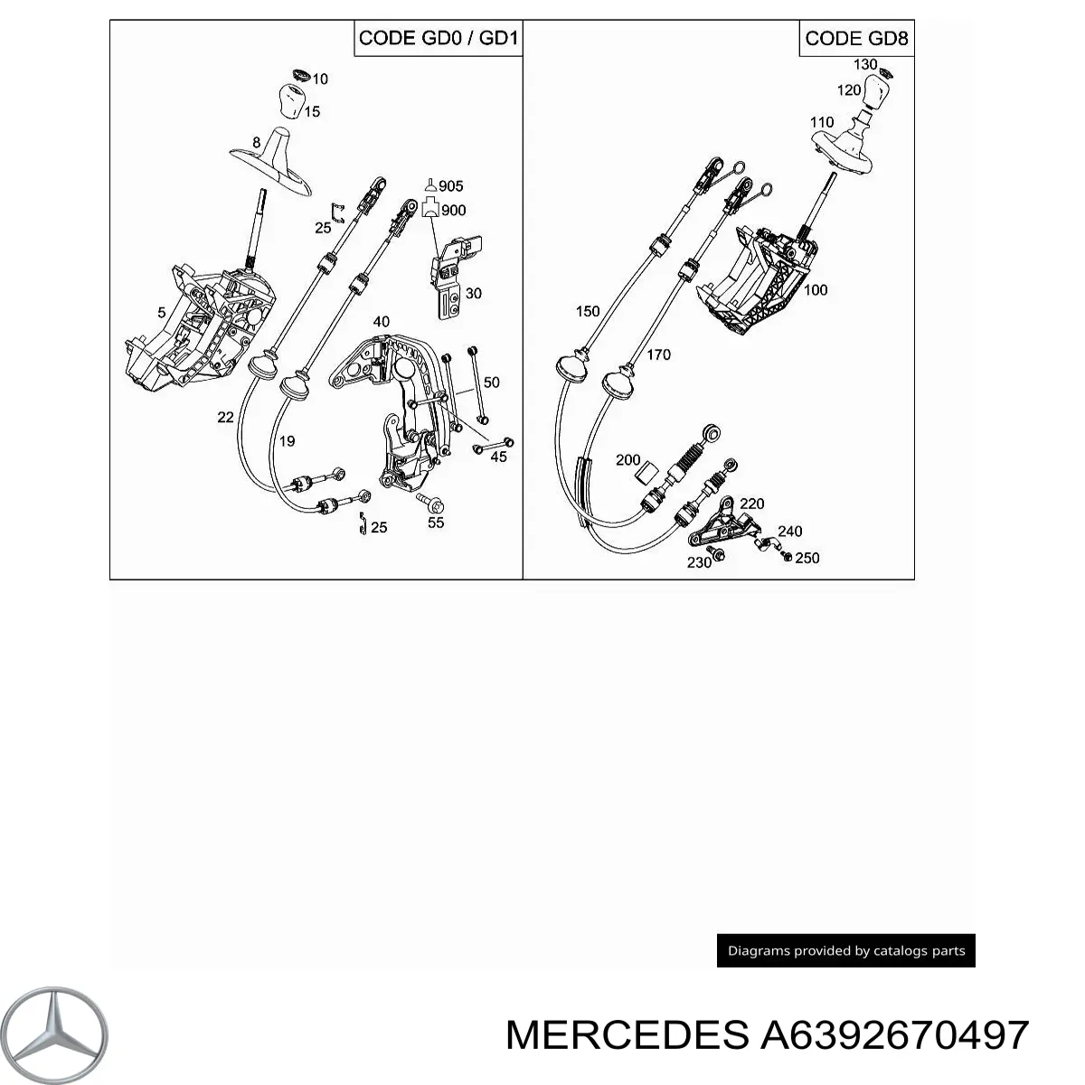 Funda de la palanca de cambios A6392670497 Mercedes