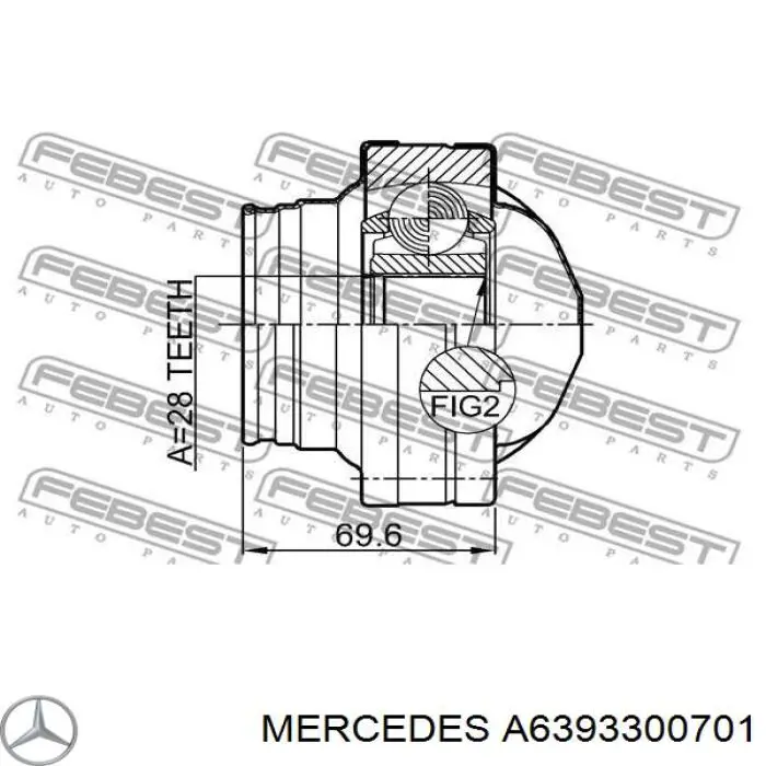 Semieje delantero Mercedes A6393300701 precio, desde 111,30 EUR