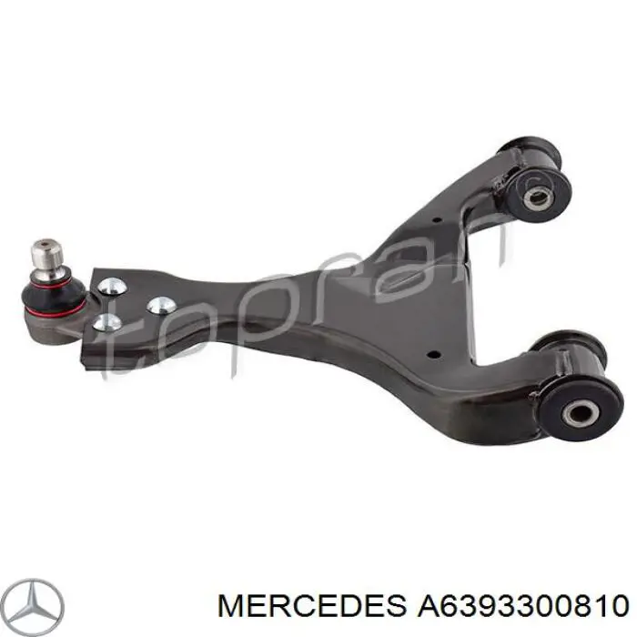 A6393300810 Mercedes barra oscilante, suspensión de ruedas delantera, inferior izquierda