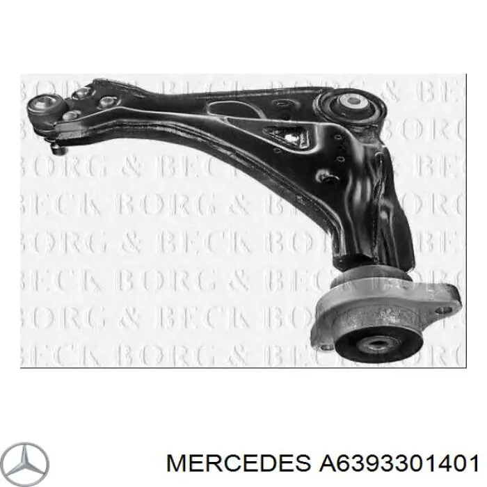 Brazo inferior izquierdo de la suspensión delantera A6393301401 Mercedes