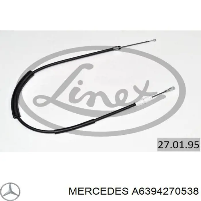 A6394270538 Mercedes cable de freno de mano trasero derecho