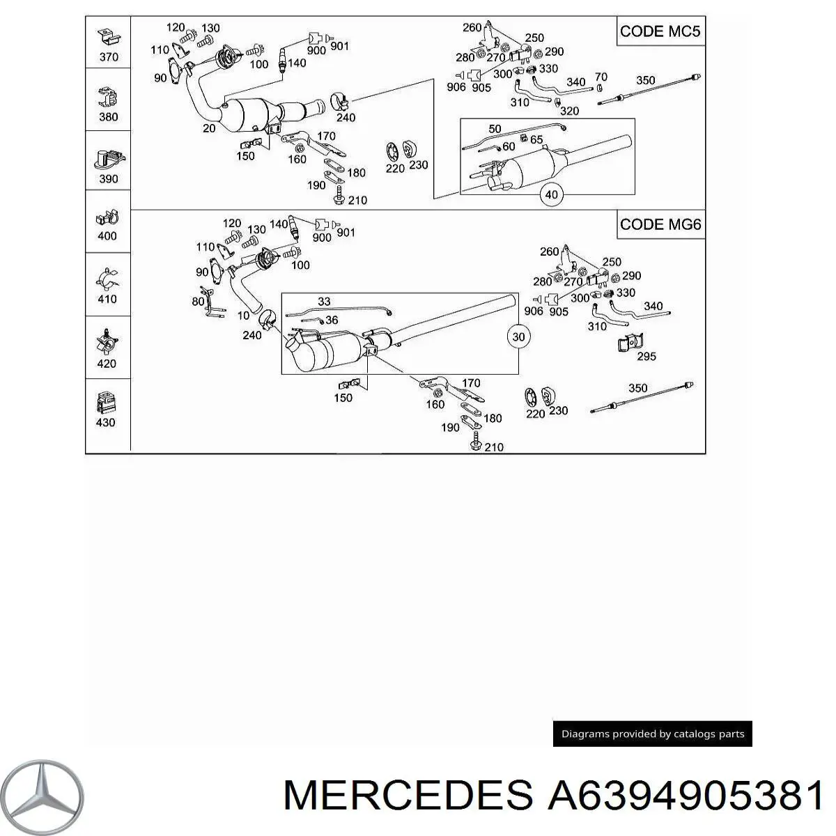 Catalizador Mercedes A6394905381 precio, desde 429,32 EUR
