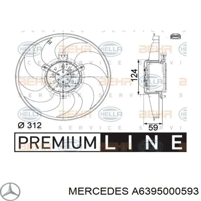 Ventilador de radiador Mercedes A6395000593 precio, desde 96,13 EUR