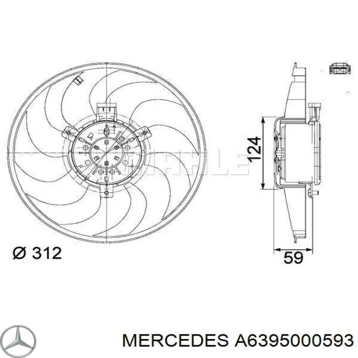 Ventilador del motor A6395000593 Mercedes