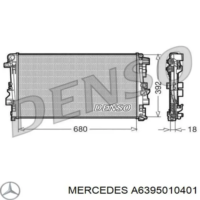 A6395010401 Mercedes radiador refrigeración del motor