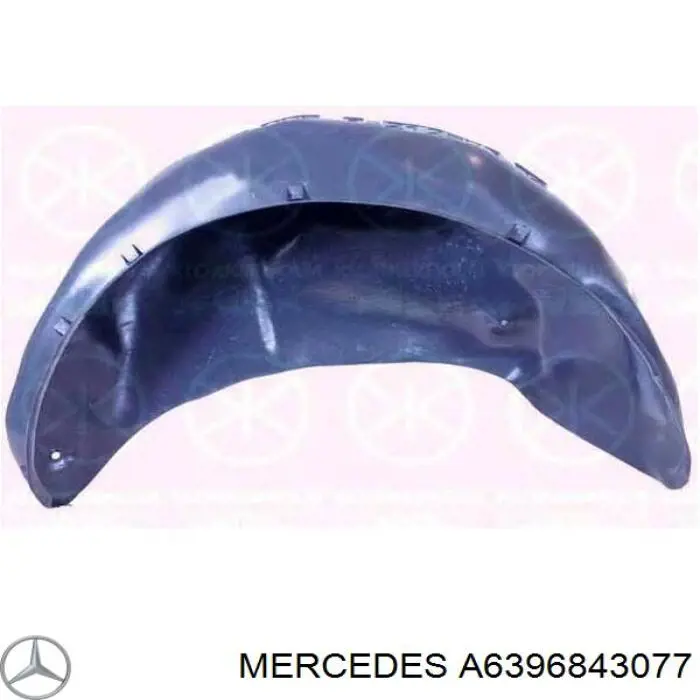 A639684307728 Mercedes guardabarros interior, aleta trasera, izquierdo