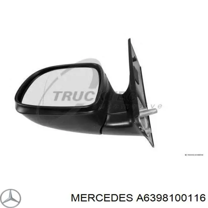 A6398100116 Mercedes espejo retrovisor izquierdo