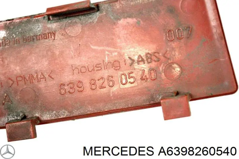Reflector, paragolpes trasero, derecho Mercedes 639826014064