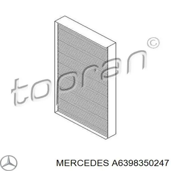 A6398350247 Mercedes filtro habitáculo