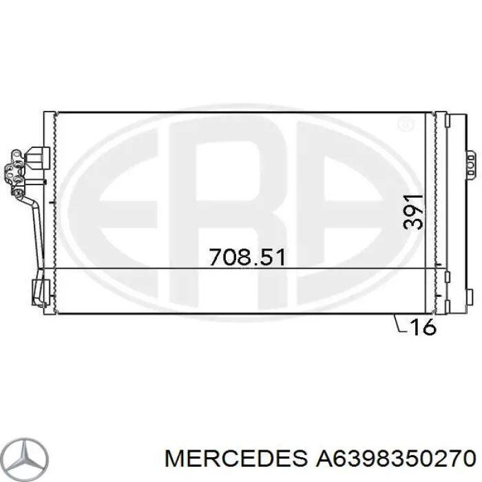 Comprar A6398350270 Mercedes Condensador de aire acondicionado
