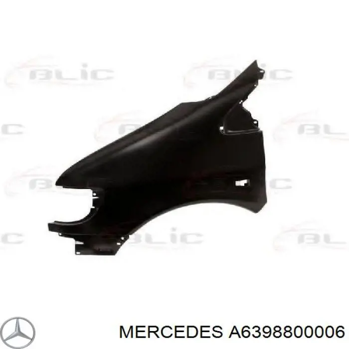 Aleta delantera izquierda A6398800006 Mercedes